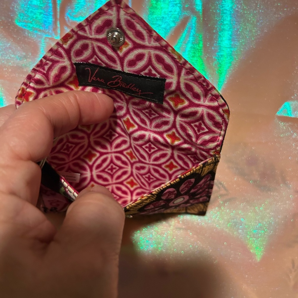 EUC Vera Bradley Small Floral Wristlet Pouch & Bag Charm - Picture 7 of 8